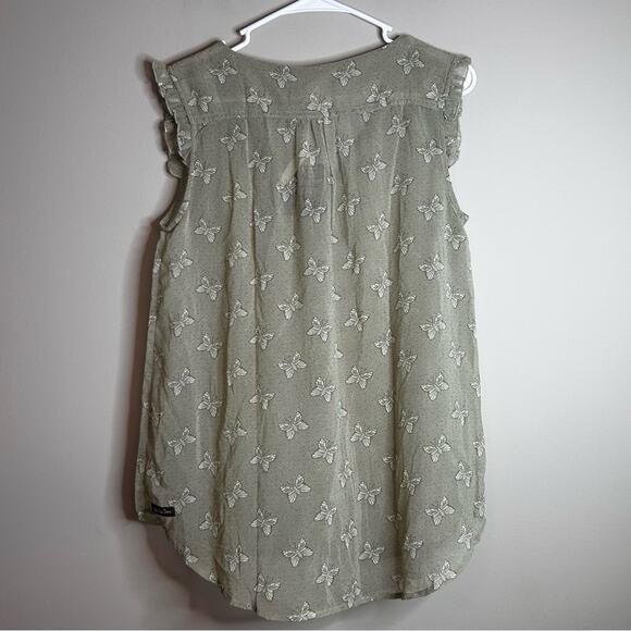 NWT Matilda Jane Green Butterfly Sleeveless Sheer Tank Top Medium - Picture 4 of 7